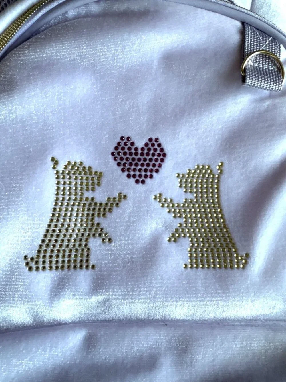 NWT Juicy Couture Kids Lavender Lilac Velvet Backpack Scottie Dog Rhinestones